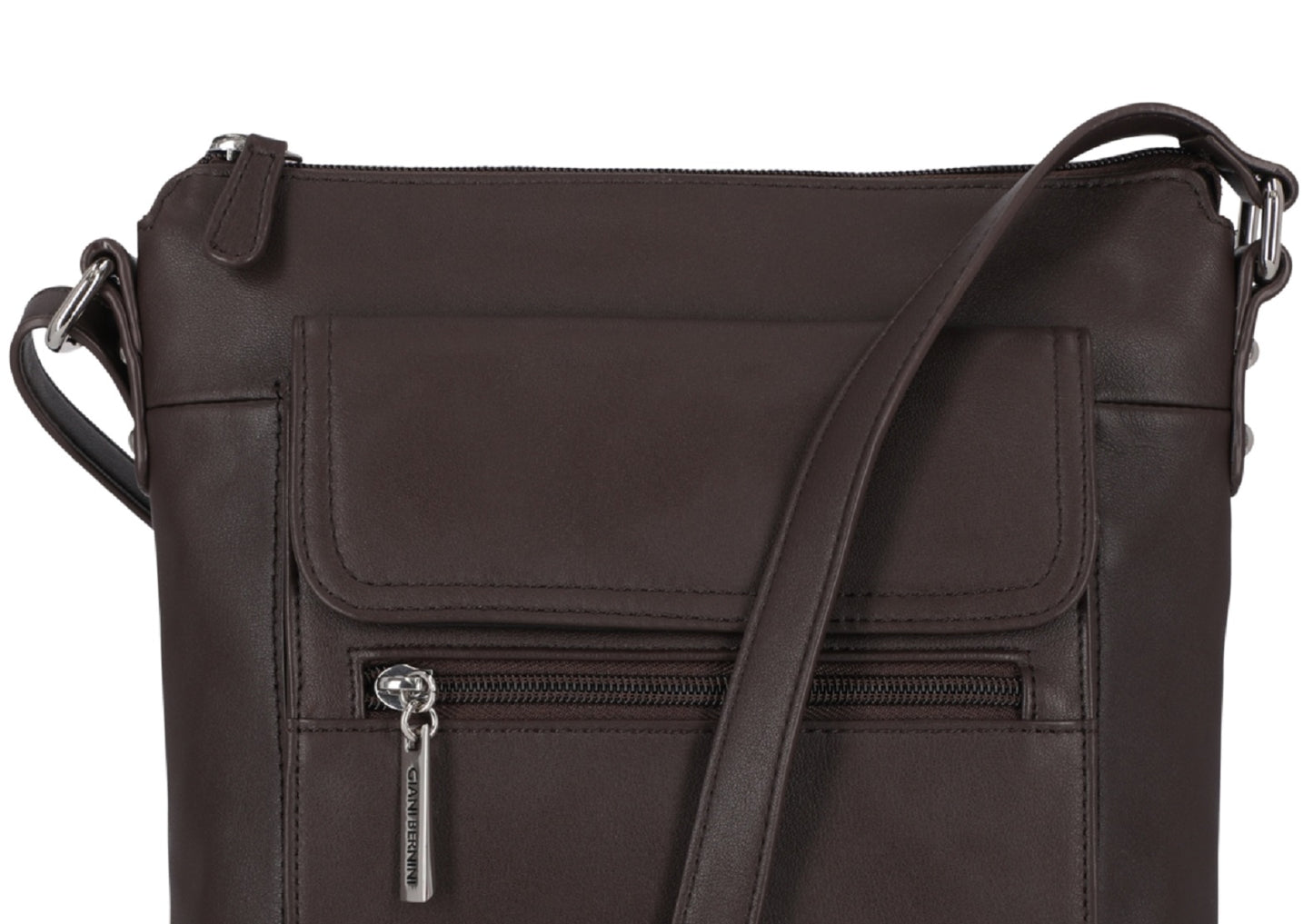 Giani Bernini Bolsa transversal Venice de couro napa feminina, marrom, tamanho regular