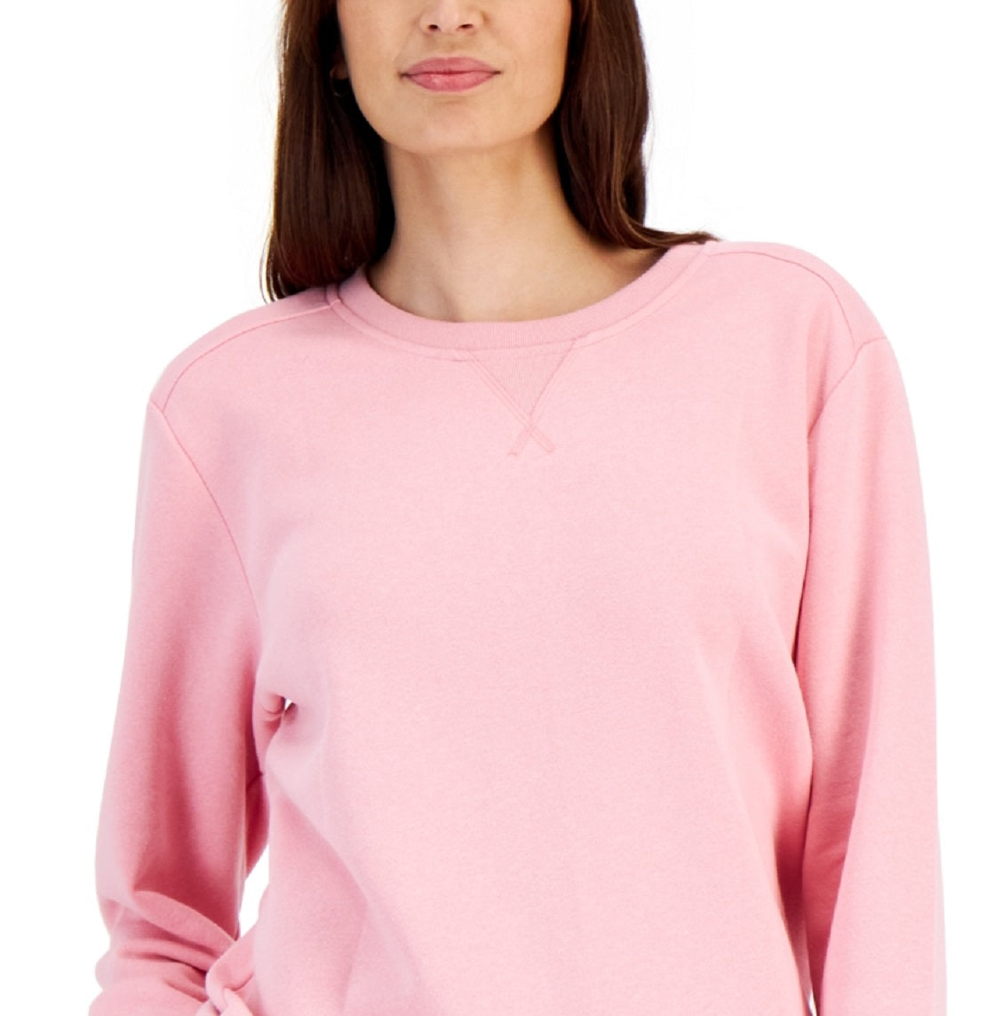 Karen Scott Moletom Feminino de Lã com Gola Redonda Rosa Tamanho Médio