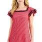 Vestido feminino Charter Club com mangas esvoaçantes, vermelho, tamanho X-S