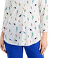 Blusa feminina Charter Club Jungle Bird, branca, tamanho pequeno e pequeno