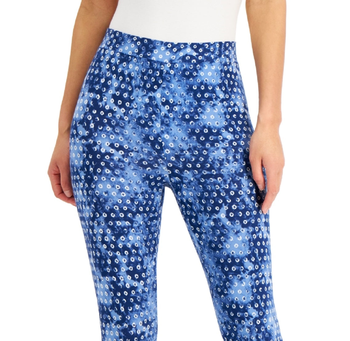 Legging Capri Camuflada Feminina Style &amp; Co Azul Tamanho Médio