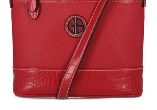 Giani Bernini Women's Embossed Faux Leather Crossbody Red Size Regular
