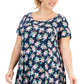 Vestido chinelo estampado feminino Style &amp; Co, azul, tamanho 0X