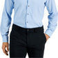 Camisa social masculina Alfani Slim Fit com elasticidade em 4 direções, azul, tamanho 17 x 36 x 37
