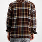 Camisa de flanela Randy masculina Sun + Stone, marrom, tamanho médio