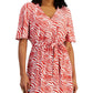 Vestido longo feminino estampado com sobrepeliz INC International Concepts, tamanho laranja, pequeno e grande