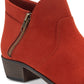 Botas femininas Sun + Stone Abby Double Zip, vermelhas, tamanho 6 M