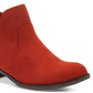 Botas femininas Sun + Stone Abby Double Zip, vermelhas, tamanho 6 M