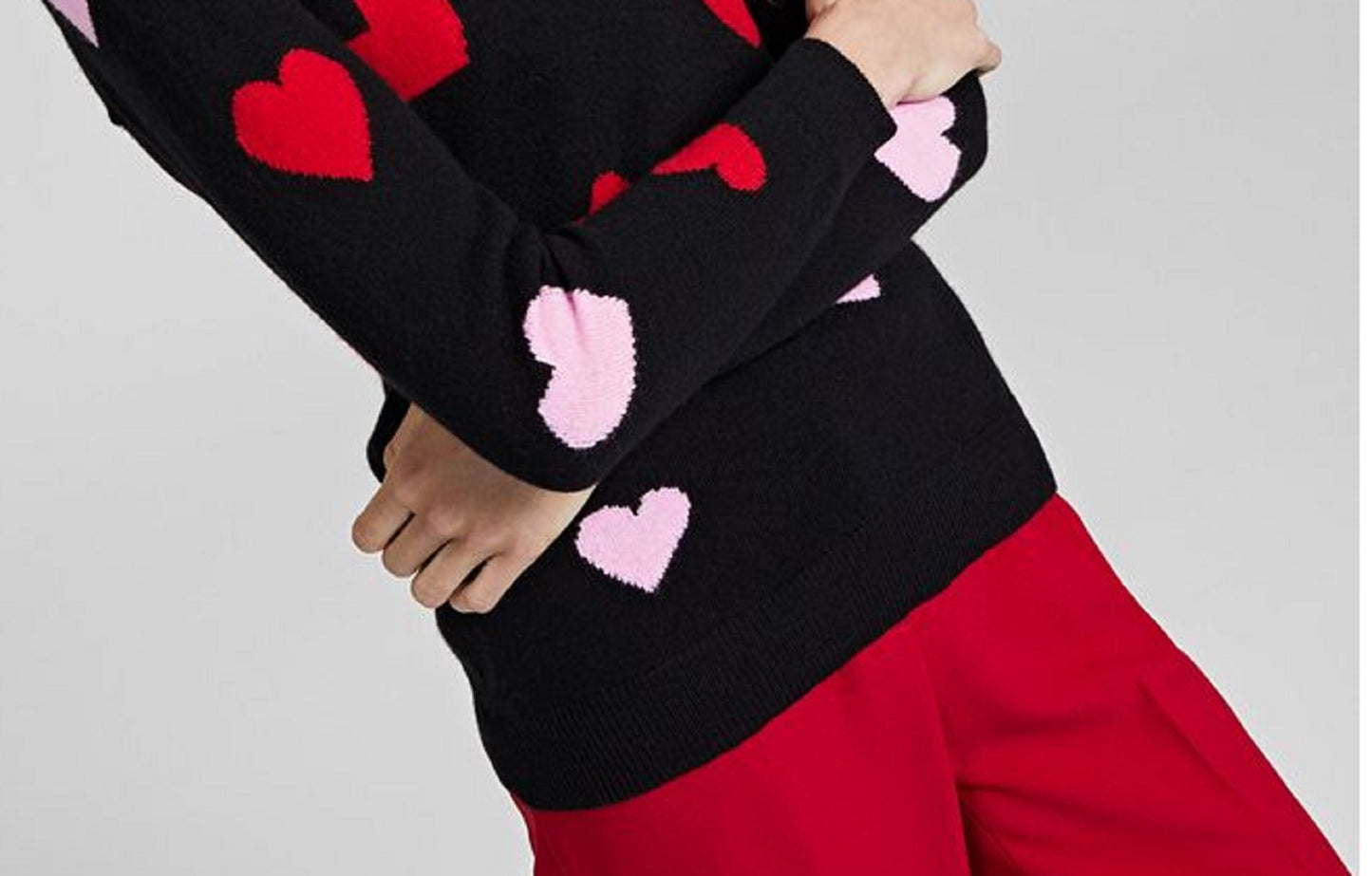 Suéter feminino Charter Club 100% cashmere com estampa de coração, preto, tamanho extragrande