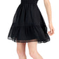 Vestido curto feminino com alças finas e decote em V da INC International Concepts, preto, tamanho X-G