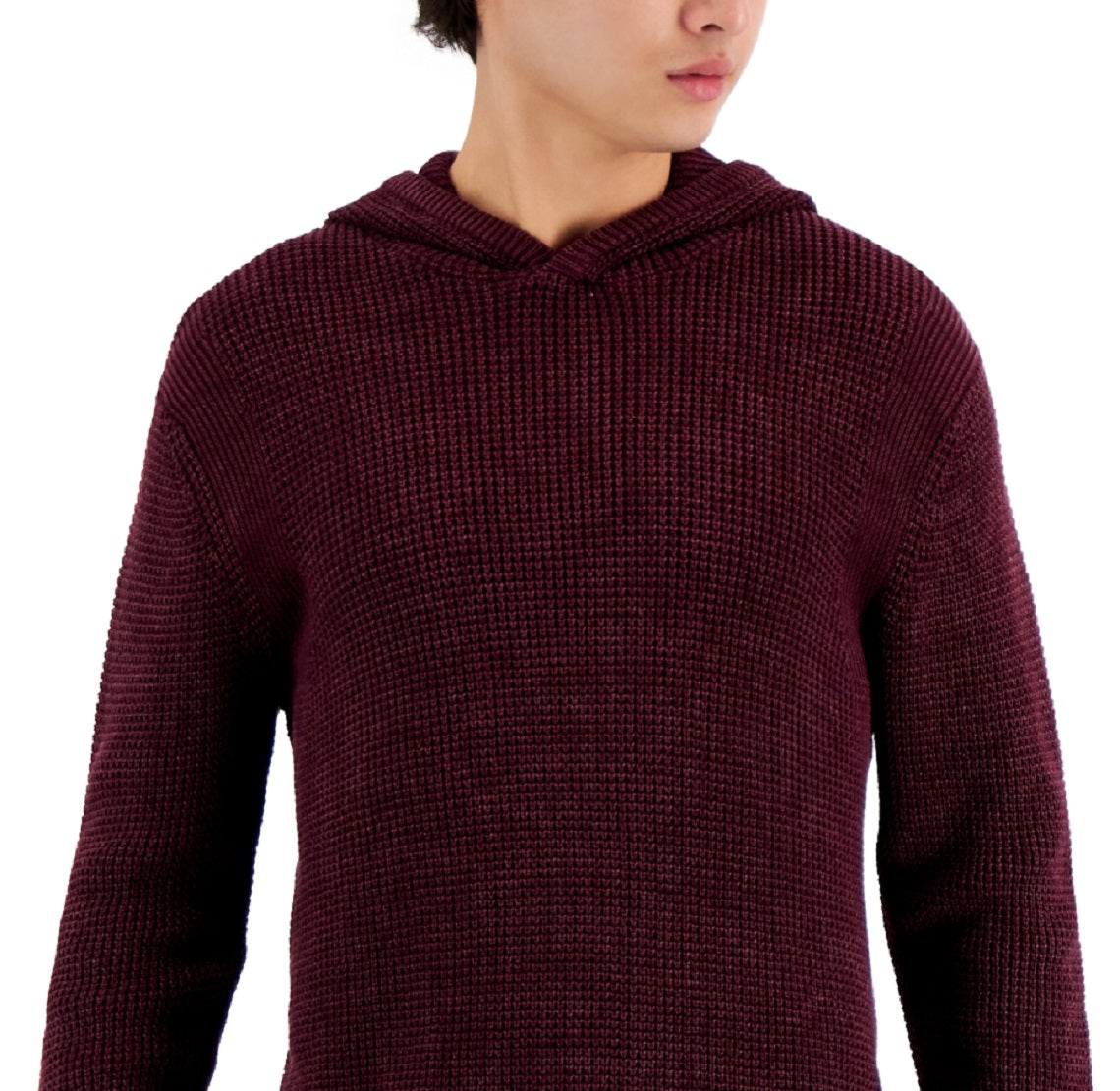Suéter com capuz masculino com lavagem ácida da INC International Concepts, vermelho, tamanho pequeno