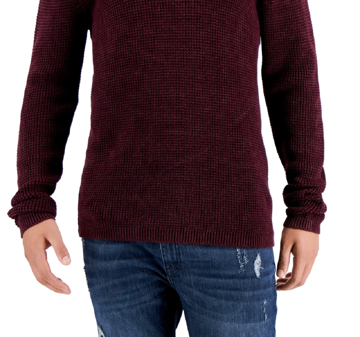 Suéter com capuz masculino com lavagem ácida da INC International Concepts, vermelho, tamanho pequeno