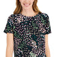 Camiseta feminina estampada Alfani Step Hem, verde, tamanho pequeno médio