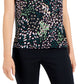 Camiseta feminina estampada Alfani Step Hem, verde, tamanho pequeno médio