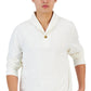 Suéter de lã sprilite com gola xale masculino Club Room, branco, tamanho grande