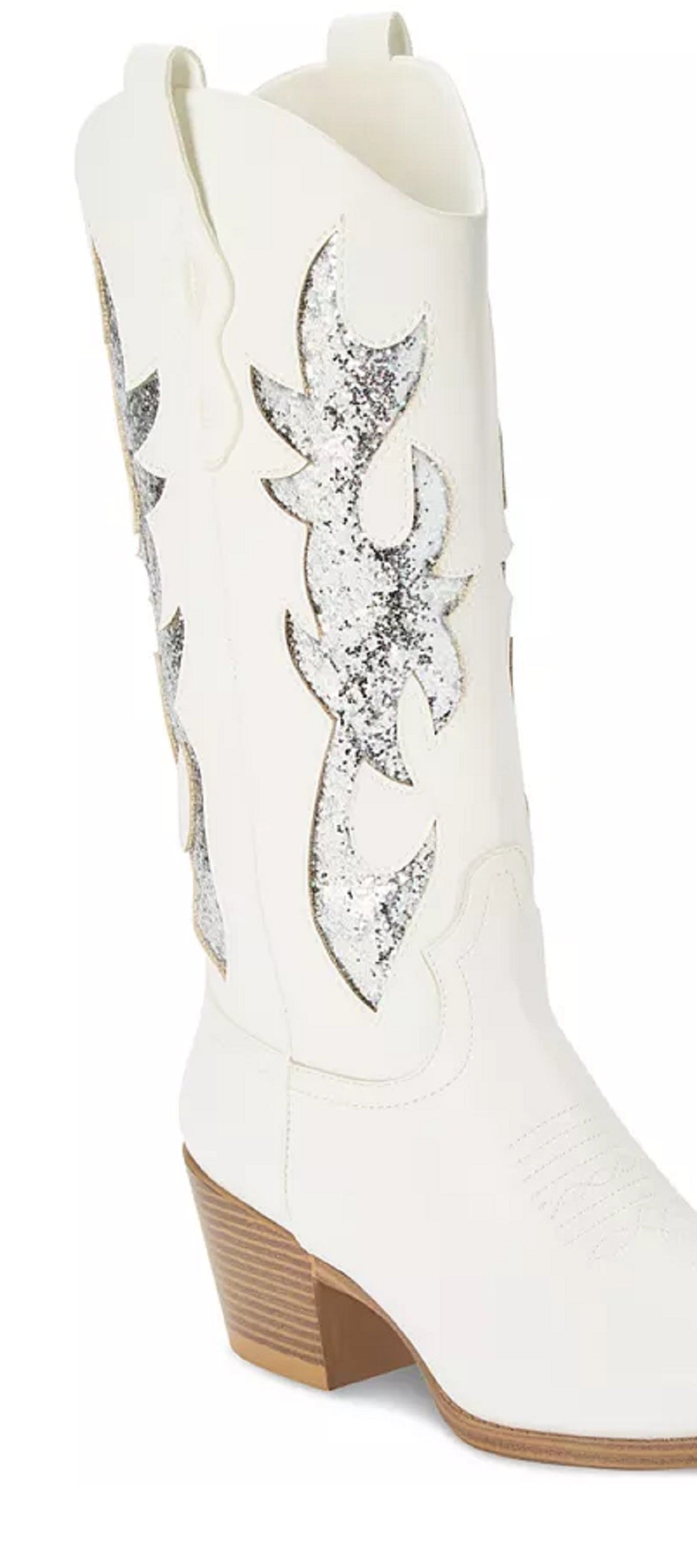 Botas femininas Wild Pair Lucah Western, brancas, tamanho 9,5M