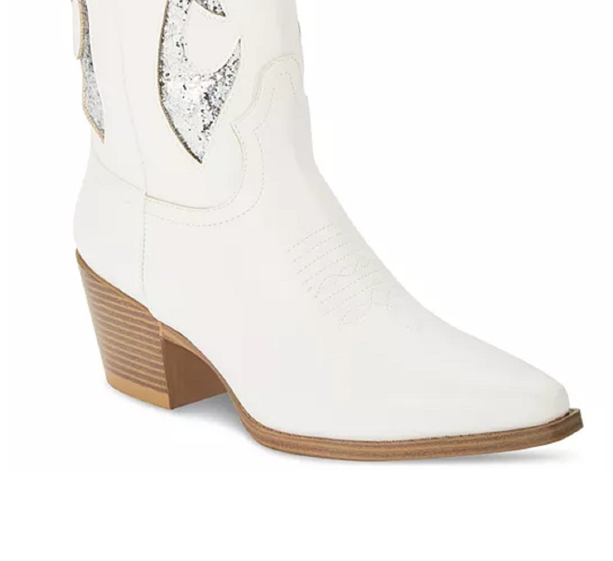 Botas femininas Wild Pair Lucah Western, brancas, tamanho 9,5M