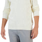 Suéter masculino Alfani com gola redonda canelada e estampa mármore, tamanho X-G, branco