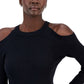 Suéter feminino canelado com ombros descobertos da INC International Concepts, preto, tamanho XX-G