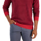 Suéter masculino de gola redonda bicolor Club Room, vermelho, tamanho médio