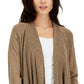 Cardigan feminino Cascade com frente aberta, marrom, tamanho grande, da INC International Concepts