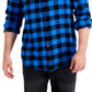 Camisa de flanela xadrez masculina Club Room, tamanho regular, azul, tamanho pequeno