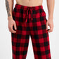 Calça de pijama de lã aconchegante masculina Club Room, vermelha, tamanho XX-G