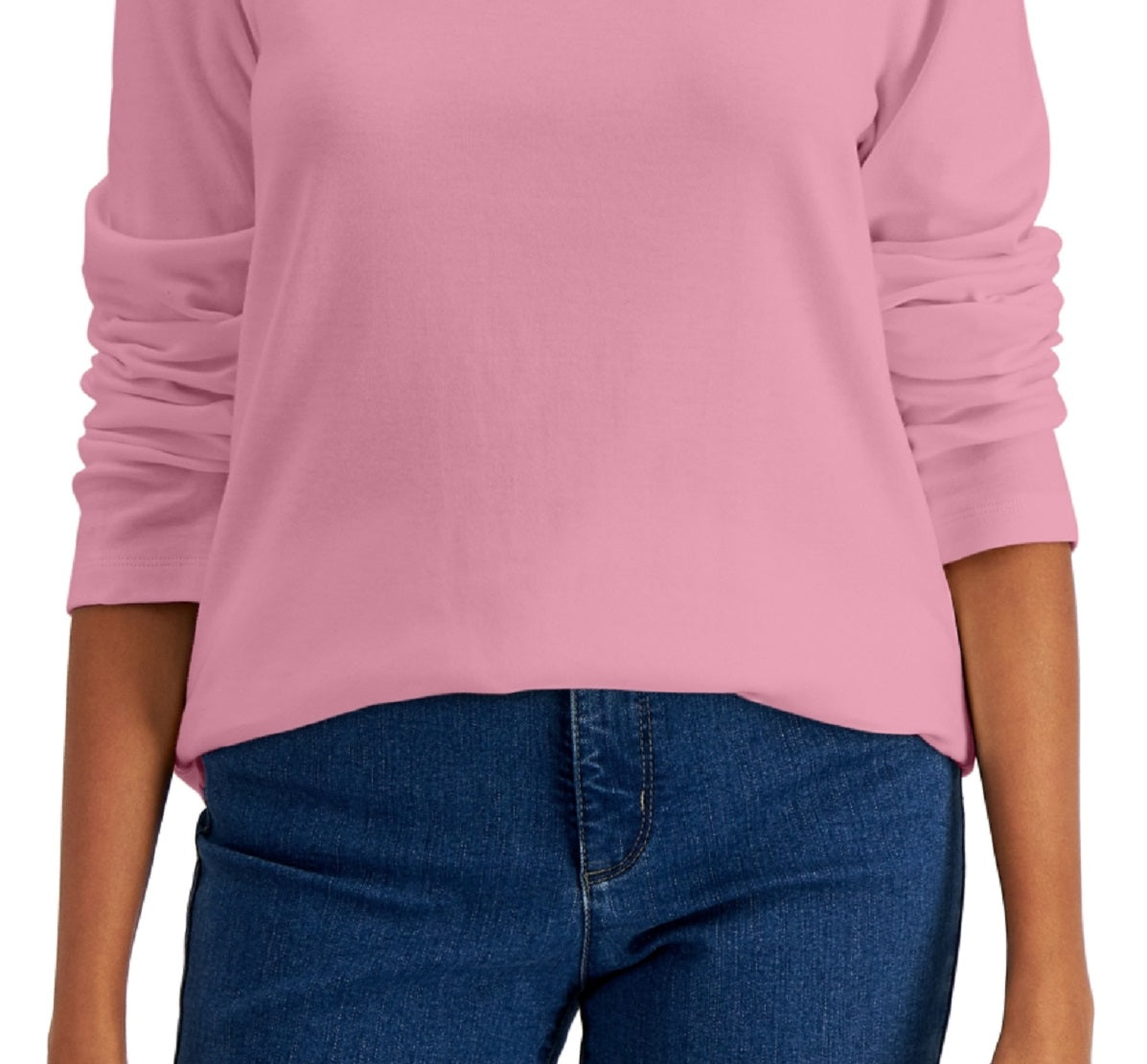 Camiseta feminina Karen Scott com gola canoa, rosa, tamanho extragrande