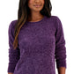 Karen Scott Suéter básico de chenille feminino roxo tamanho pequeno