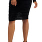 Vestido de malha franzido com decote em V feminino da INC International Concepts, preto, tamanho extragrande