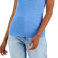 Camiseta feminina assimétrica INC International Concepts, azul, tamanho XX-G