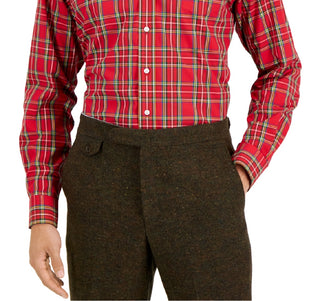 Camisa social masculina de algodão com ajuste regular Club Room, vermelha, tamanho 17 x 36 x 37