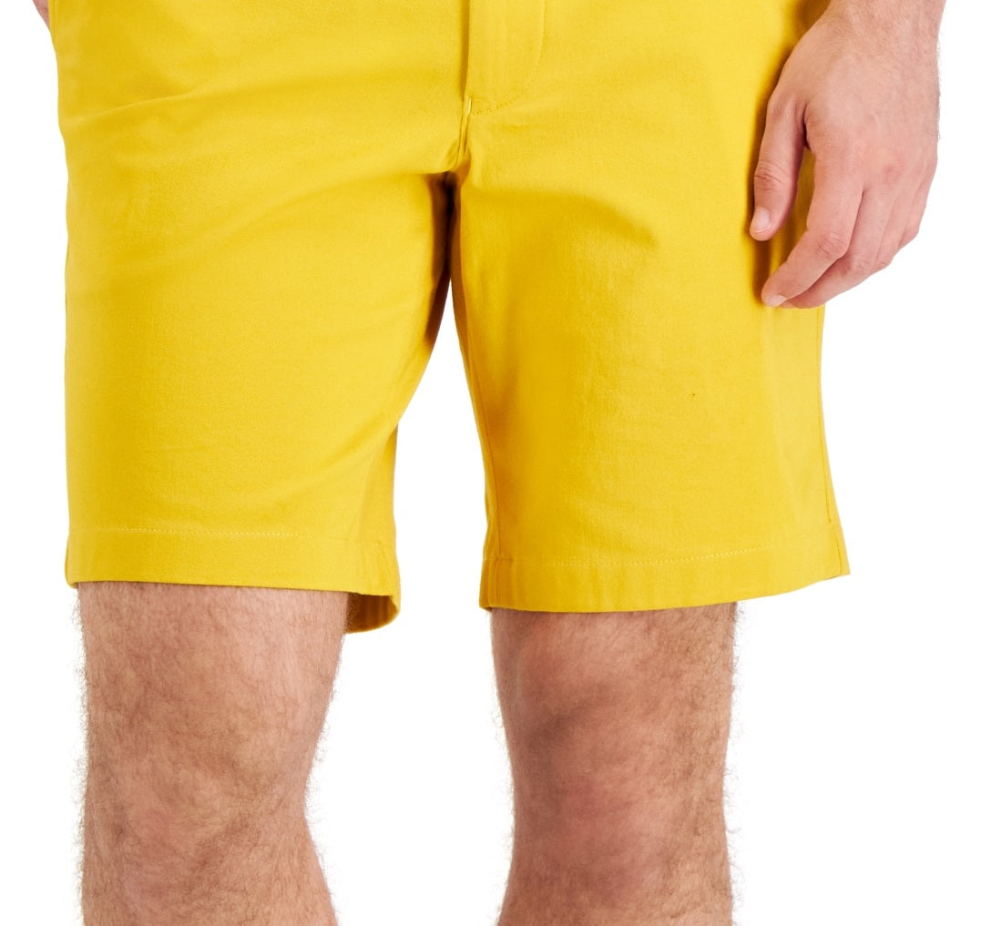 Shorts Club Room Masculino Regular Fit Way Stretch Amarelo Tamanho 34