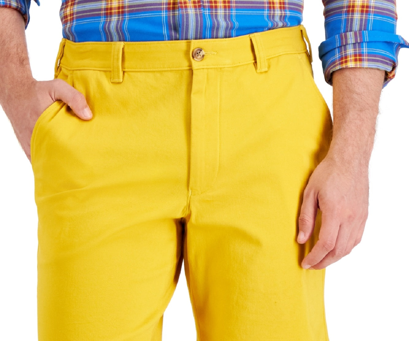 Shorts Club Room Masculino Regular Fit Way Stretch Amarelo Tamanho 38