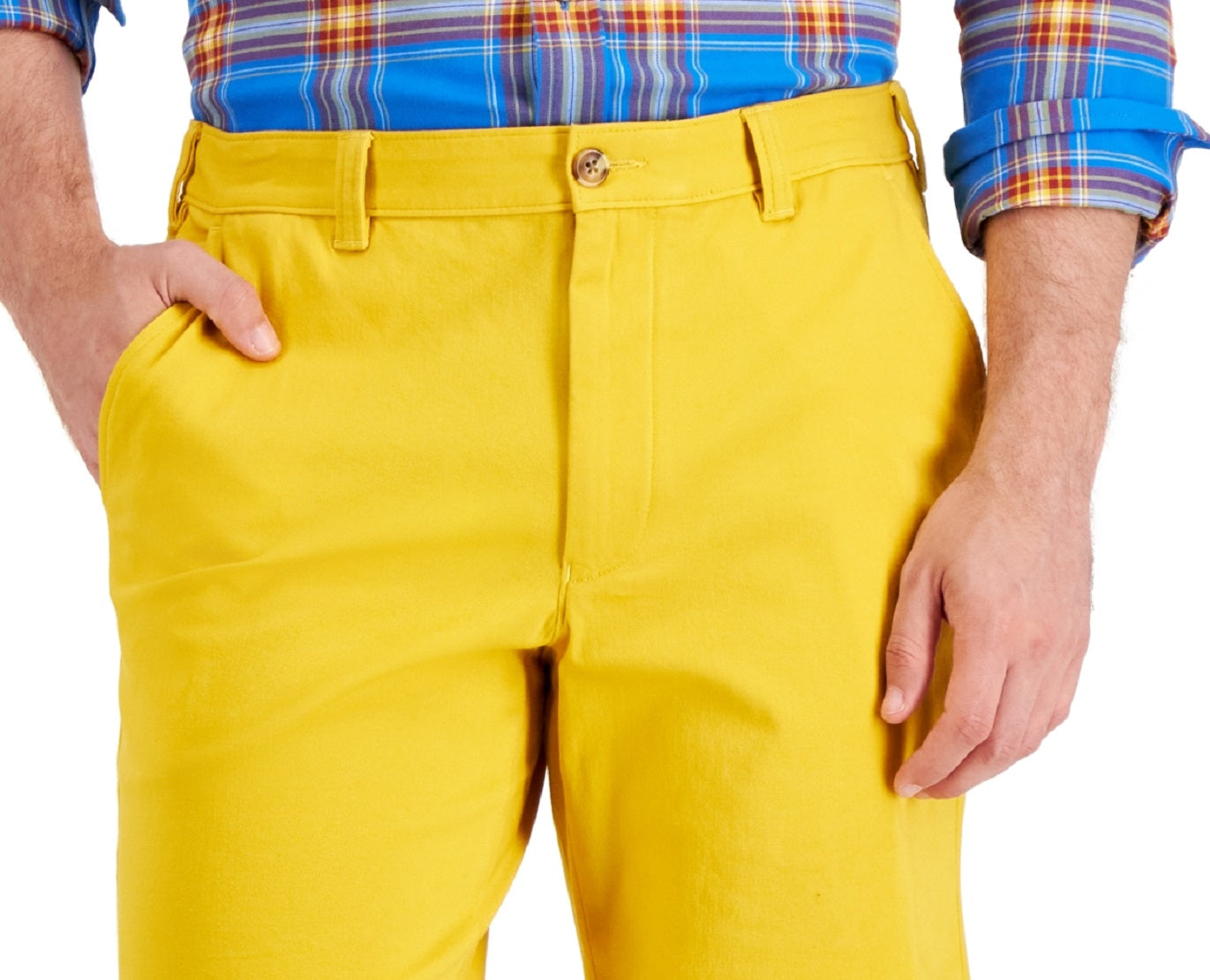 Shorts Club Room Masculino Regular Fit Way Stretch Amarelo Tamanho 44