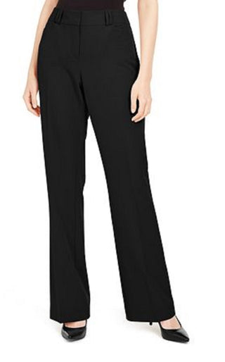 Calça feminina Alfani, comprimento longo e curto, essencial, curva, bootcut, preta, tamanho 10