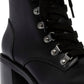 Botas femininas Wild Pair Maureene com cadarço, pretas, tamanho 8 M