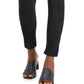 Leggings femininas Alfani Mixed Media de camurça sintética até o tornozelo, pretas, tamanho GG