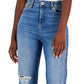 Calça jeans feminina rasgada, cintura alta, azul, tamanho 0, da INC International Concepts