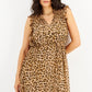 Vestido feminino com estampa de chita e mangas esvoaçantes INC International Concepts, marrom, tamanho grande