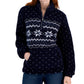 Suéter de lã feminino com zíper de um quarto da Style &amp; Co, azul, tamanho X-S
