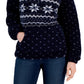 Suéter de lã feminino com zíper de um quarto da Style &amp; Co, azul, tamanho X-S
