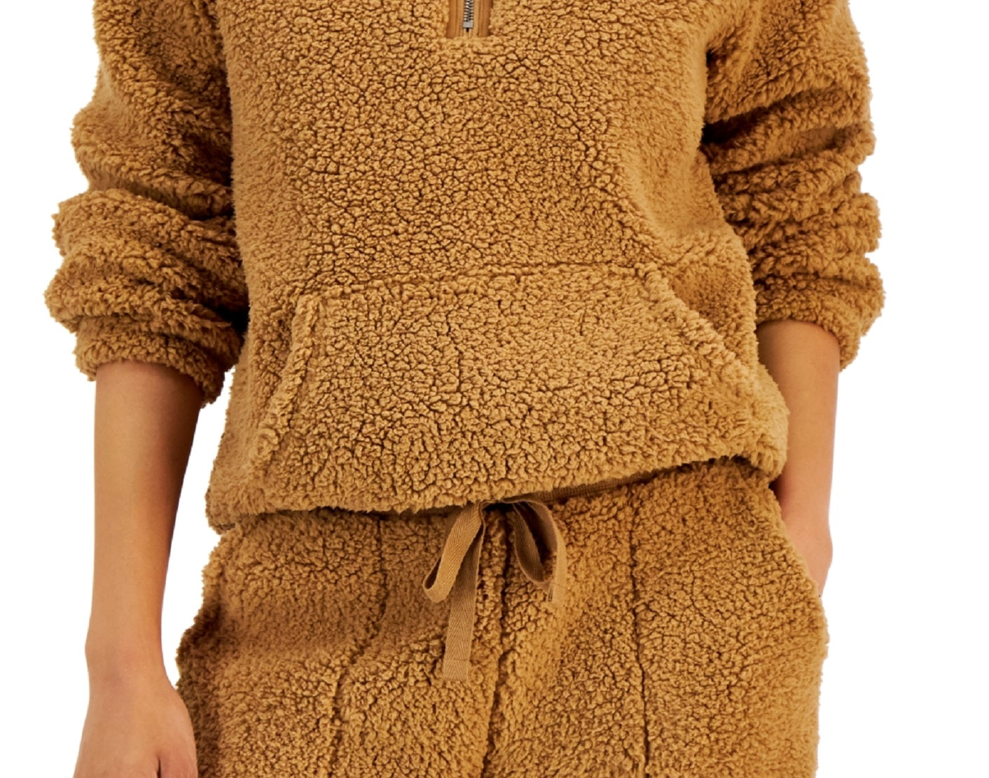 Suéter Sherpa Feminino Style &amp; Co Marrom Tamanho Pequeno Pequeno