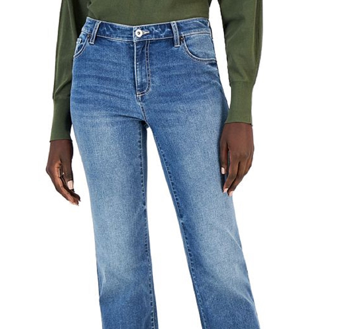 Calça jeans feminina Bootcut de cintura média da INC International Concepts, azul, tamanho 14