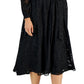 Vestido feminino Alfani com estampa jacquard e manga transparente, preto, tamanho 6