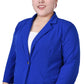 Jaqueta de crepe Scuba Plus com manga 3/4 feminina da NY Collection, azul, tamanho 2X
