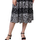 Vestido feminino NY Collection com estampa combinada e manga curta, preto, tamanho pequeno médio