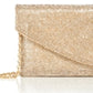 42 Bolsa transversal feminina dourada com strass, amarela, tamanho 14,5 MW