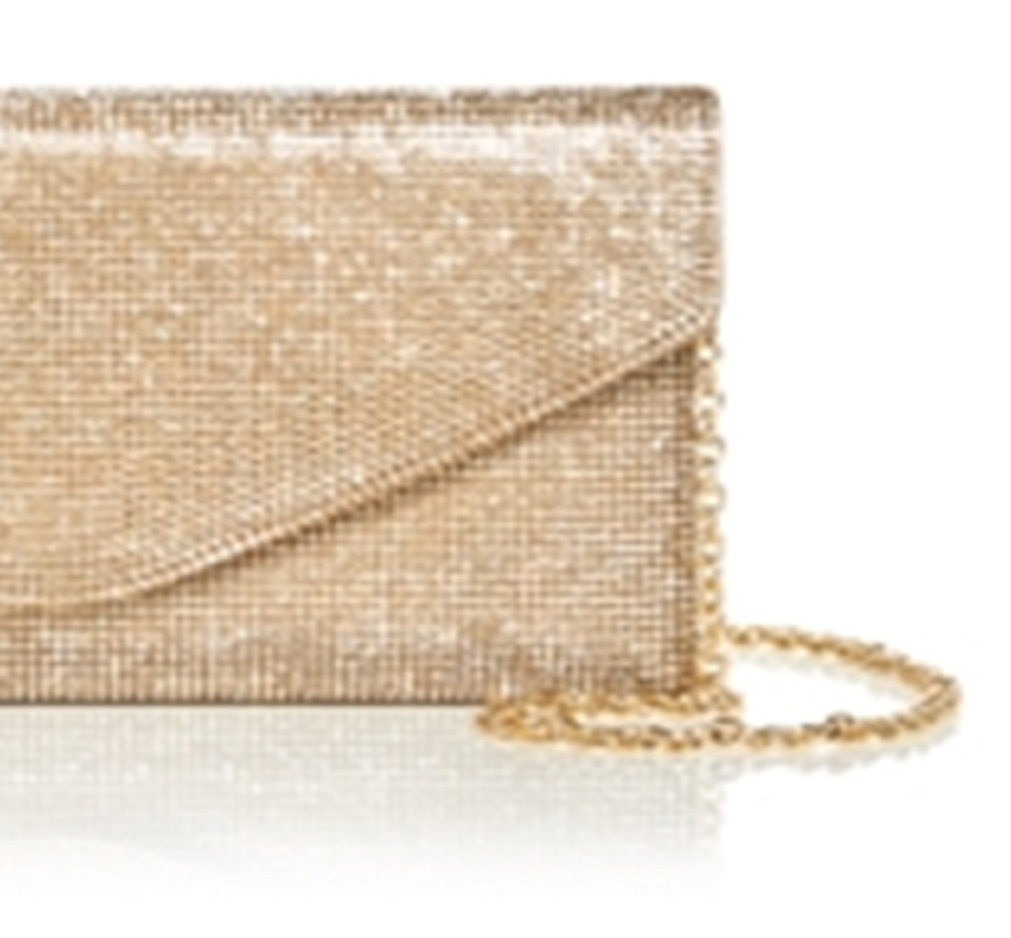 42 Bolsa transversal feminina dourada com strass, amarela, tamanho 14,5 MW