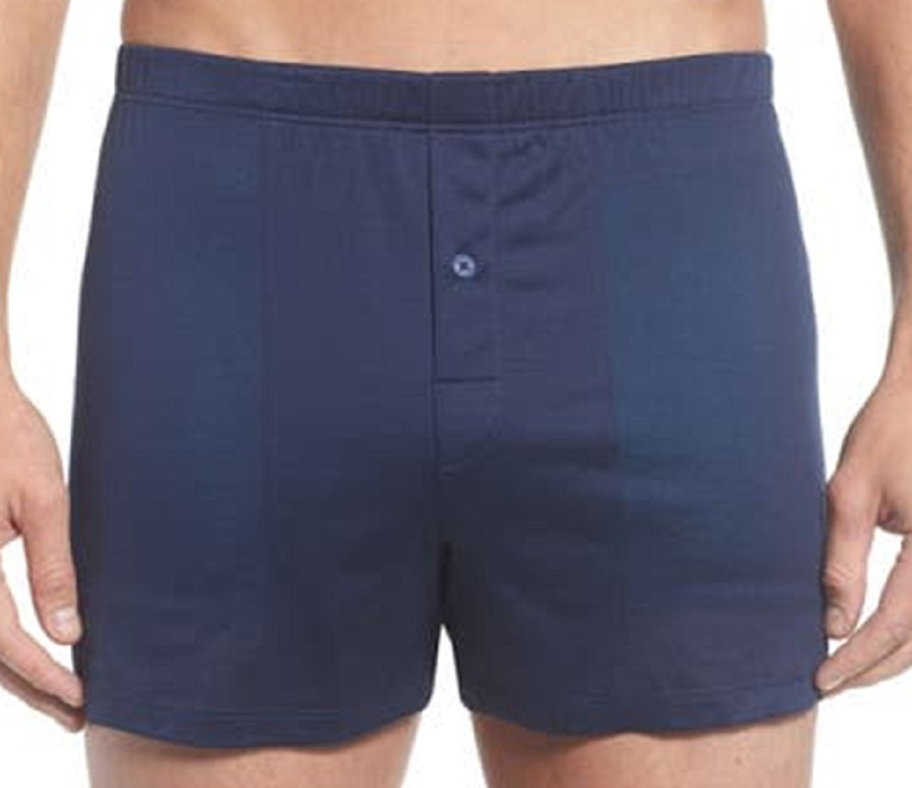 Boxers esportivos de malha de algodão masculinos Hanro, azul, tamanho extragrande